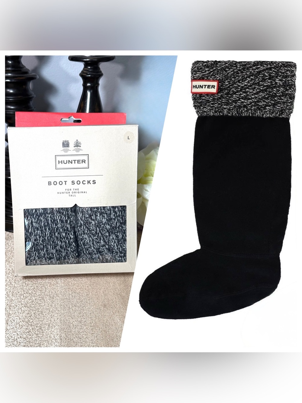 NWT Hunter Cable Knit Cuff Tall Boot Socks